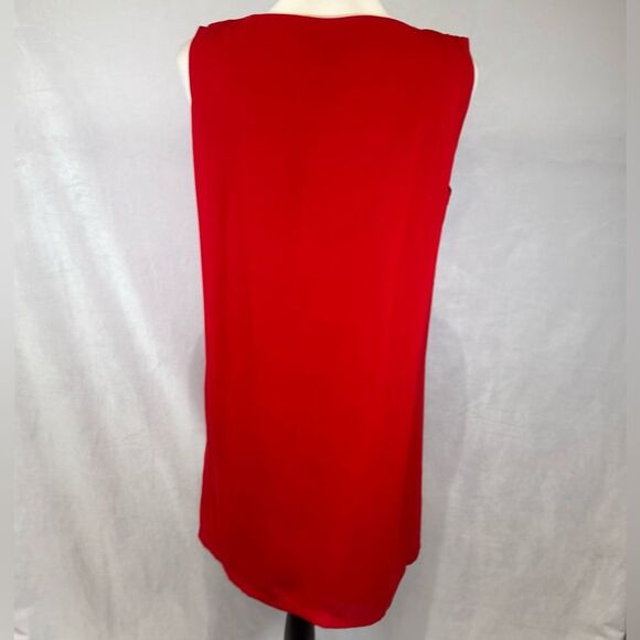 Red side pleated shift dress size small - Picture 3 of 6